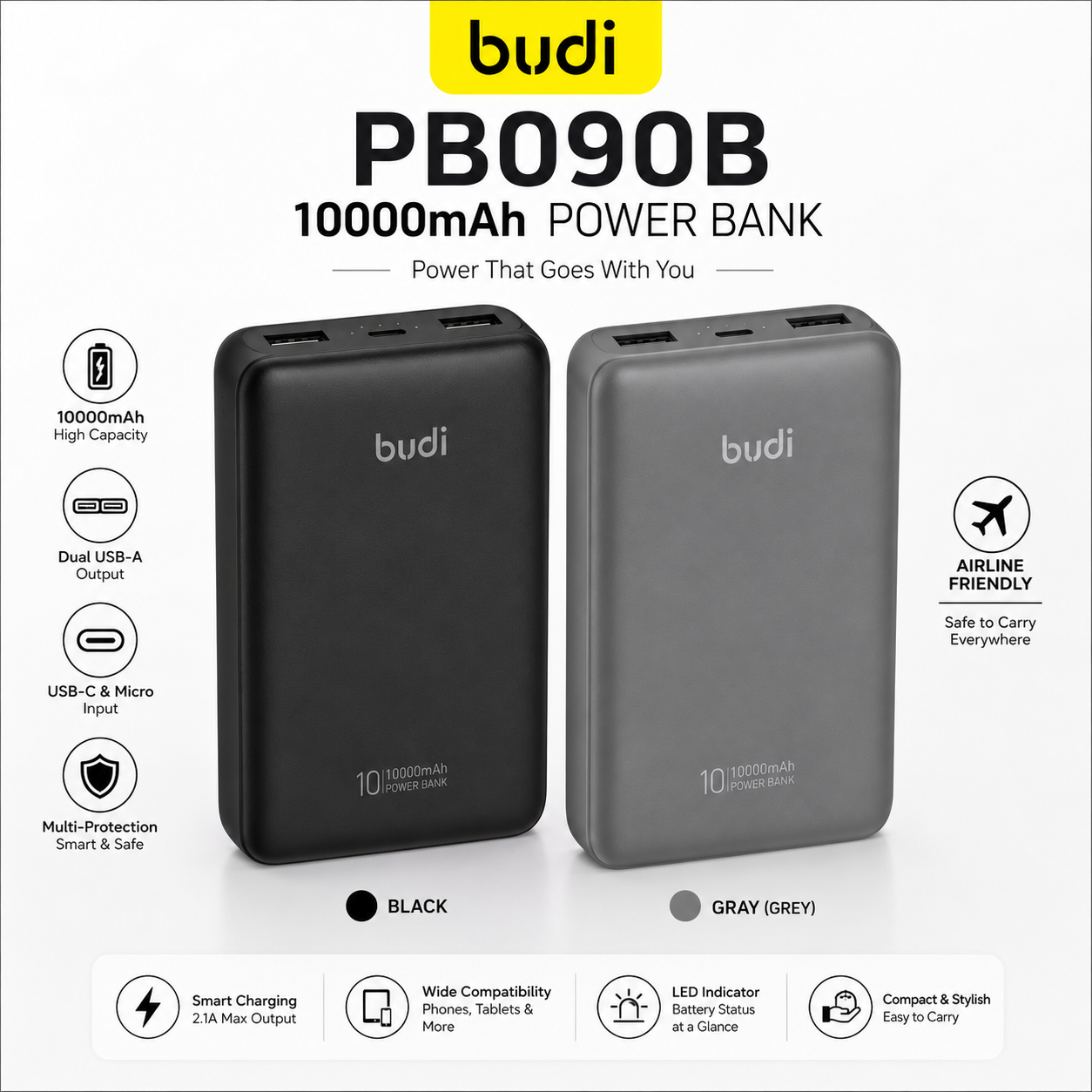 Budi PB090B 10000mAh Power Bank
