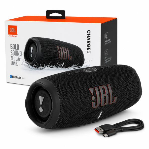 JBL Charge 5 Portable Bluetooth Speaker - Black | Original | 20 Hours Playtime