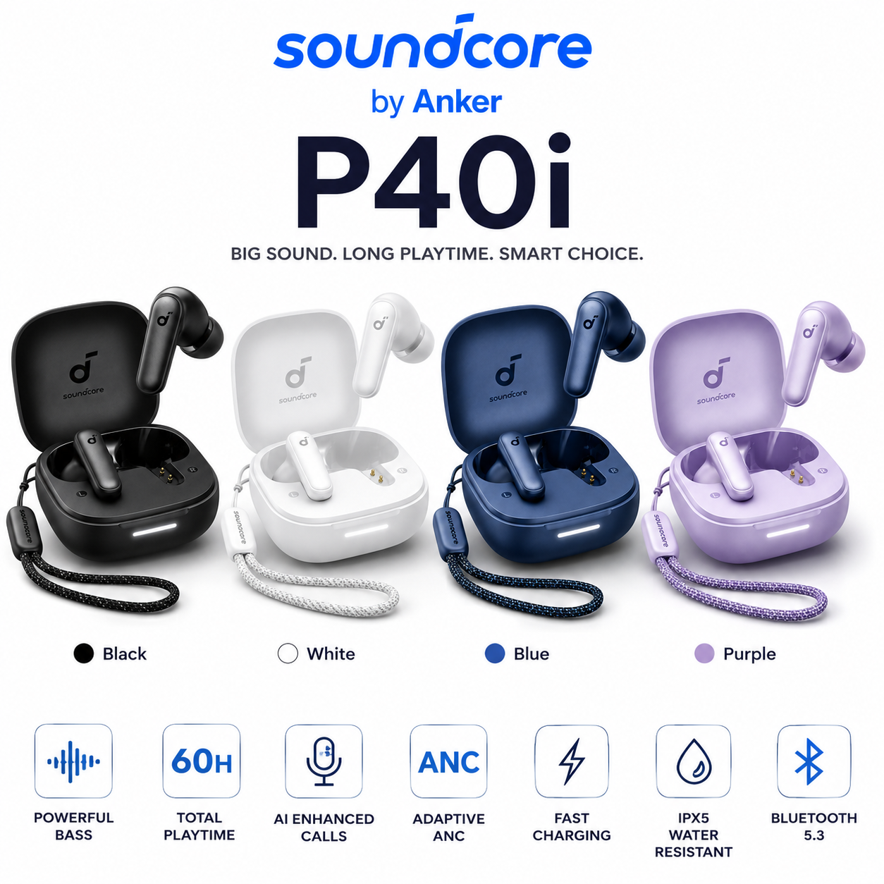 Soundcore P40i Hybrid ANC Wireless Earbuds