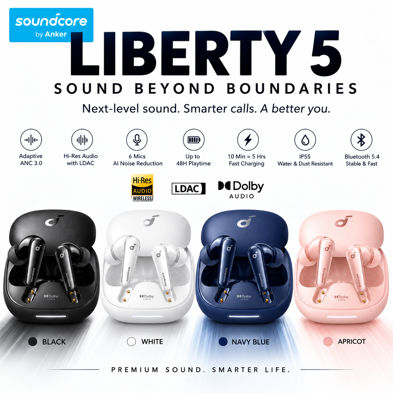 Soundcore Liberty 5 True Wireless Noise Cancelling Earbuds